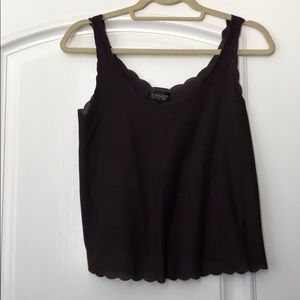 Topshop Purple Scalloped Tank
